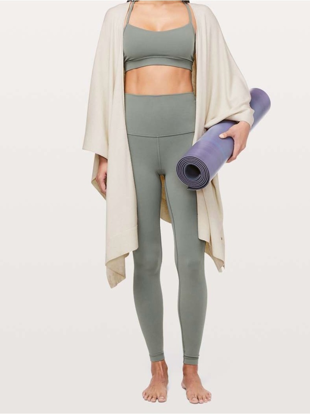 Lululemon Coast Wrap Lightweight Open Front Cardigan Cream , Yoga, Minimalist - Picture 4 of 7